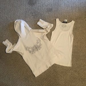 Harley Davidson hoodie and tank